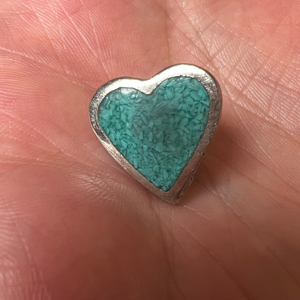 Turquoise Heart Brooch Pin